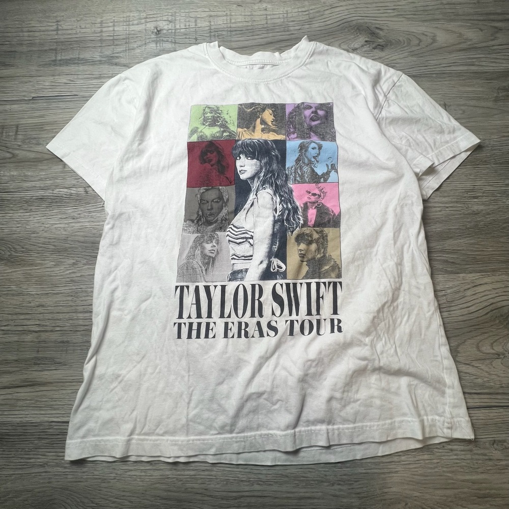 Taylor‎ Swift Eras Tour T-Shirt Unisex Med White 2023 Concert Merch Graphic Tee